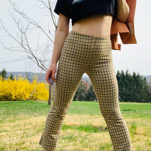 UO Modern Vintage Plaid Tattersall Hi Waist Pants - Picture 5 of 16